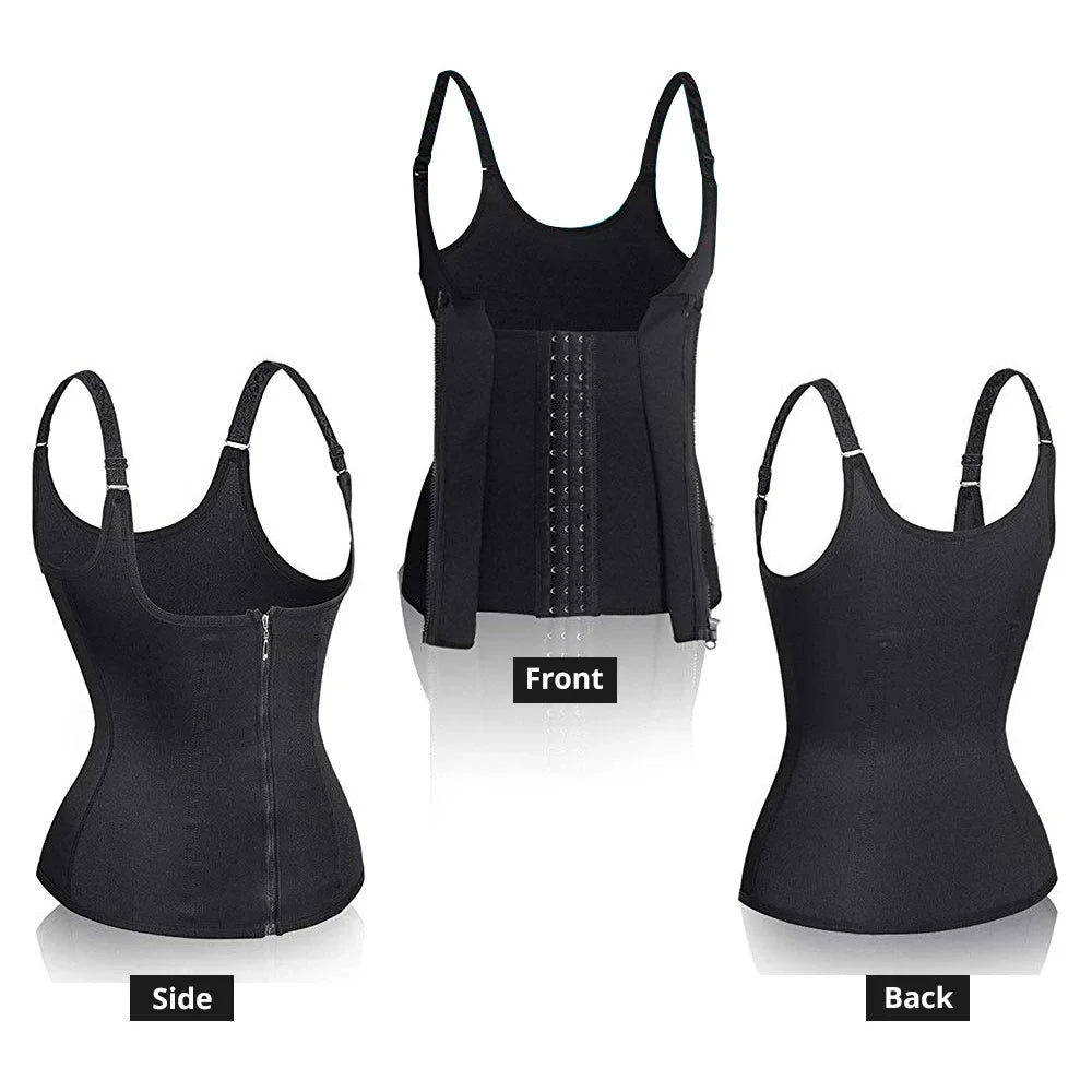Zipper Body Shaper Waist Trainer Tank Top For Women