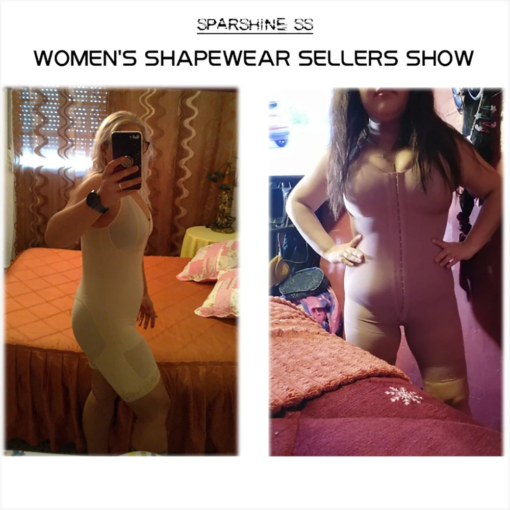 Full Body Shaper High Compression Shapewear Girdle With Brooches