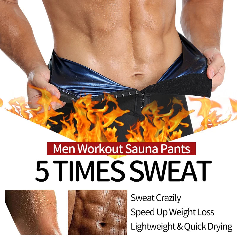 Mens Body Shaper Abdomen Reducer Thermo Sauna Sweat Pants