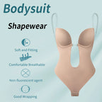 Bodysuit Shapewear Deep V-Neck Body Shaper Backless