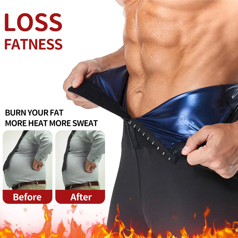 Mens Body Shaper Abdomen Reducer Thermo Sauna Sweat Pants