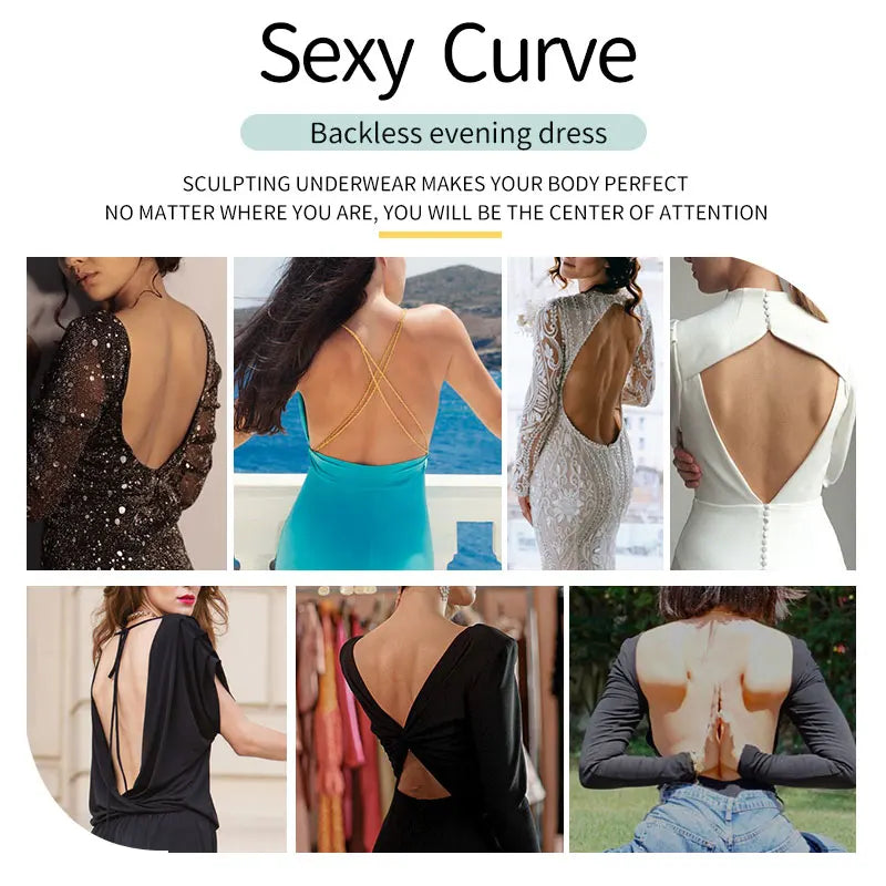 Bodysuit Shapewear Deep V-Neck Body Shaper Backless