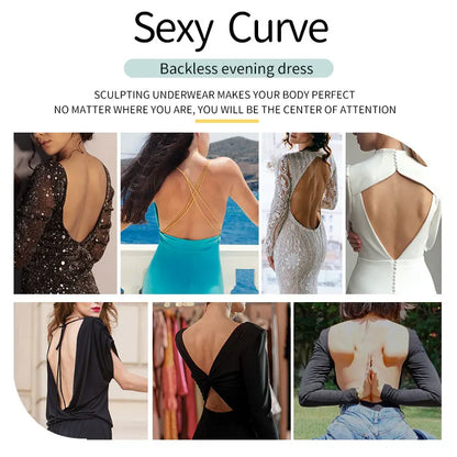Bodysuit Shapewear Deep V-Neck Body Shaper Backless