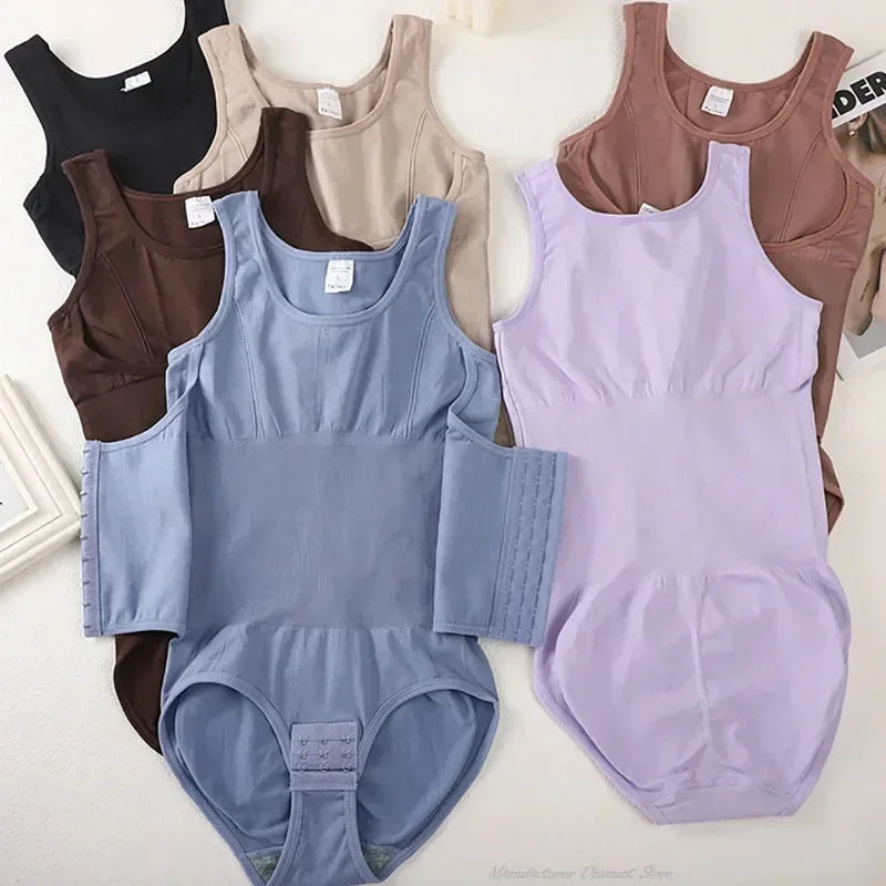 New Bodysuit Shapewear with Zipper Belt Women