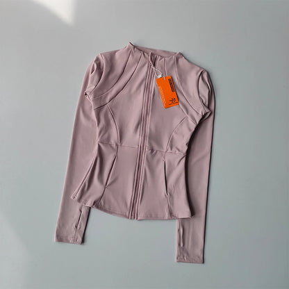 Women Sports Jacket Zip Fitness Yoga Shirt Workout Running Coats