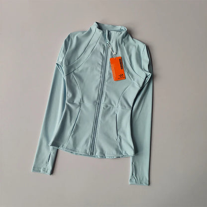 Women Sports Jacket Zip Fitness Yoga Shirt Workout Running Coats