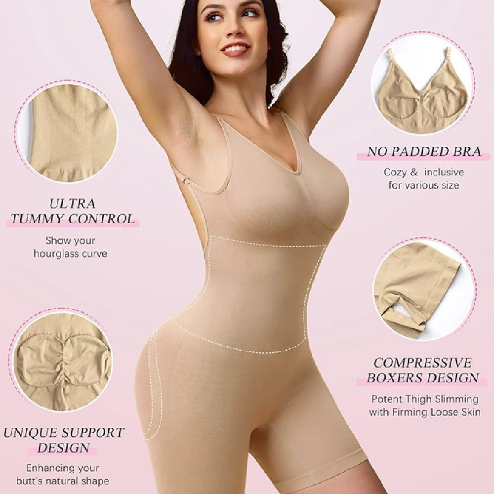 Invisible Seamless Bodysuit Shapewear Women Backless Design