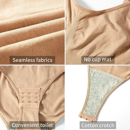 1 Piece Solid Seamless Brief Shaping Shapewear Bodysuit