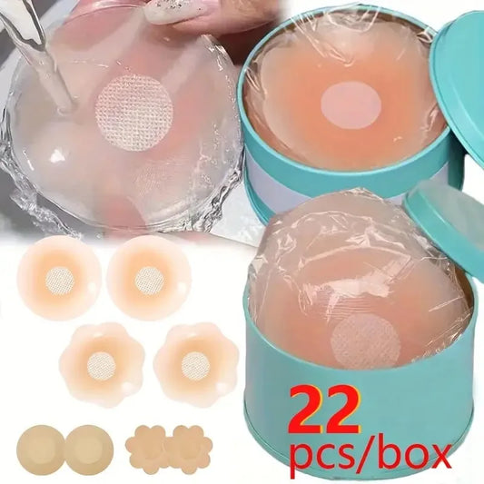 11 Pairs/22 Pieces of Reusable Silicone Nipple Covers