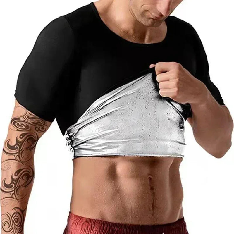 Men Sweat Sauna T-shirt Waist Trainer Slimming Suit Body Shapers Shapewear