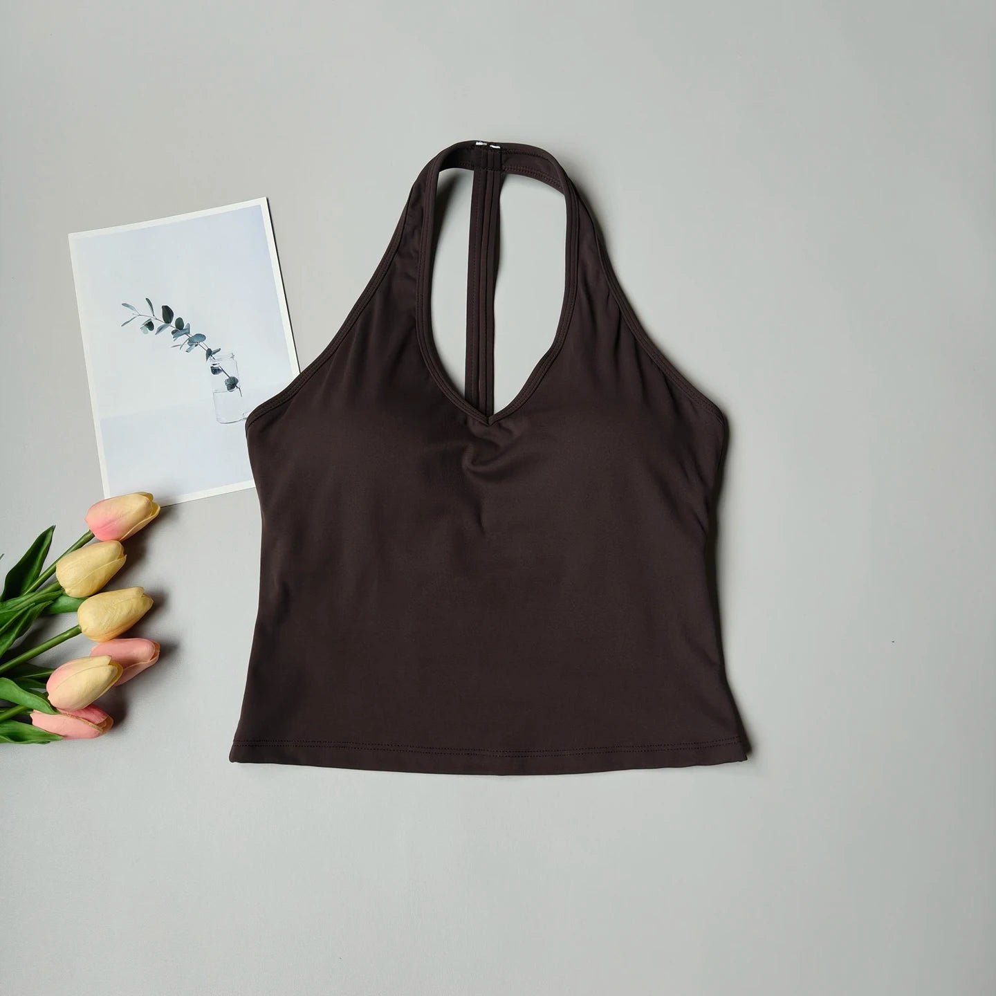 Sports Bra Women's V-neck Halter Neck