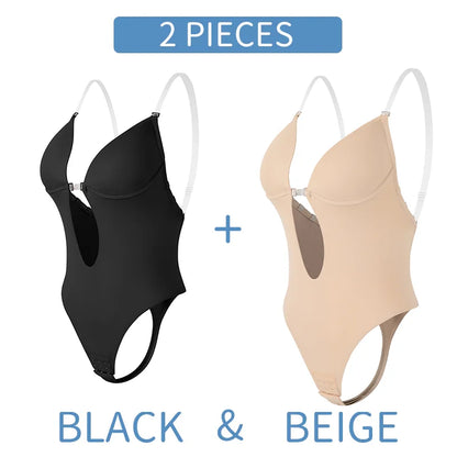 Bodysuit Shapewear Deep V-Neck Body Shaper Backless