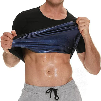 Men Sweat Sauna T-shirt Waist Trainer Slimming Suit Body Shapers Shapewear