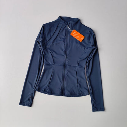 Women Sports Jacket Zip Fitness Yoga Shirt Workout Running Coats