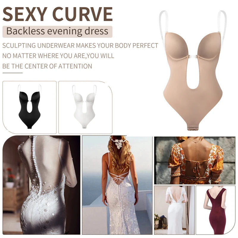 Backless Bodysuit Shapewear for Women Built