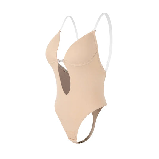 Bodysuit Shapewear Deep V-Neck Body Shaper Backless