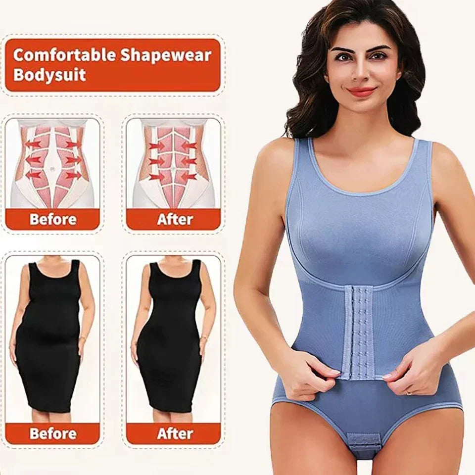New Bodysuit Shapewear with Zipper Belt Women