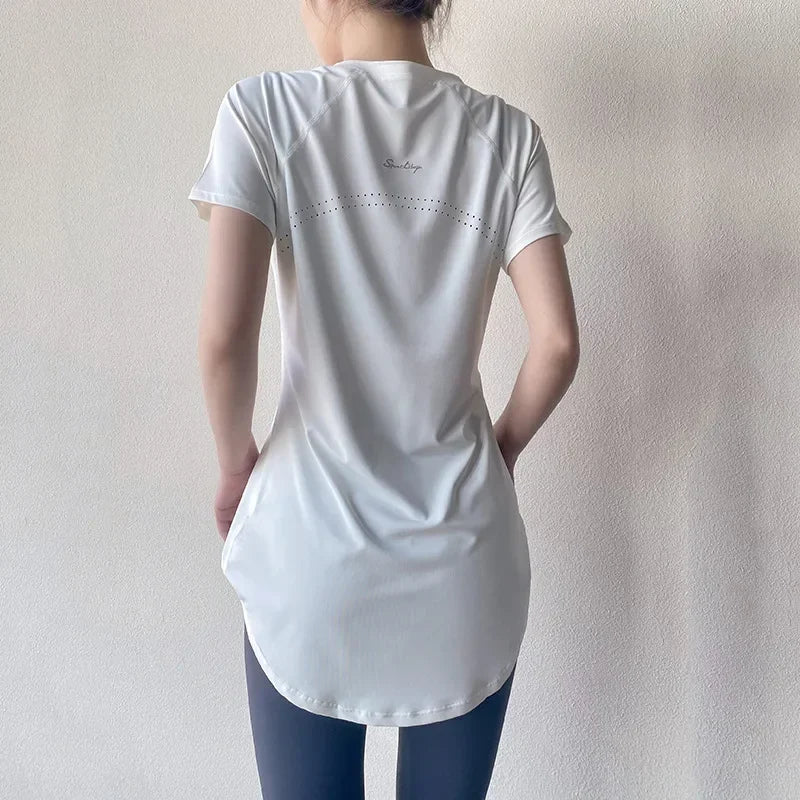 Sportswear Woman Gym 2025 Yoga Clothes Women Butt Cover Short Sleeve T-Shirt