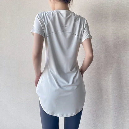 Sportswear Woman Gym 2025 Yoga Clothes Women Butt Cover Short Sleeve T-Shirt