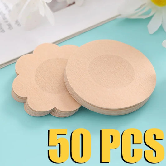 50Pcs Cloth Nipple Cover Teat Hide Women Nipple Pasties Piece Breast Petals I