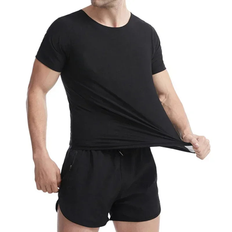 Men Sweat Sauna T-shirt Waist Trainer Slimming Suit Body Shapers Shapewear