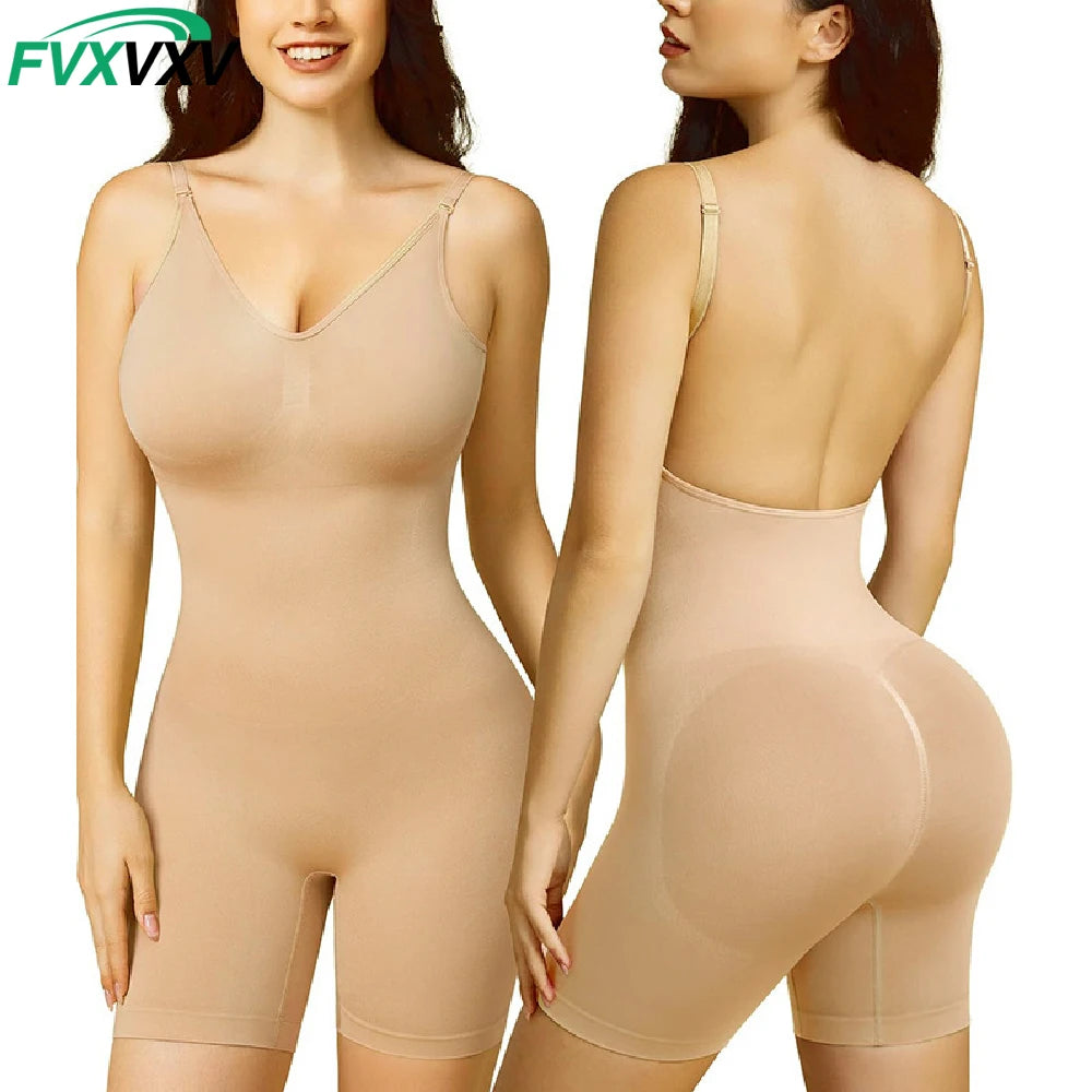 Invisible Seamless Bodysuit Shapewear Women Backless Design