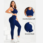 2-Piece Suit, Women's Yoga Suit, Beautiful Back High Waist Trousers Combination