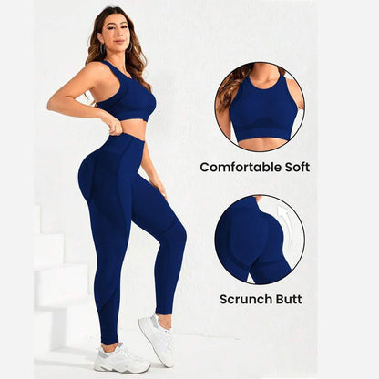 2-Piece Suit, Women's Yoga Suit, Beautiful Back High Waist Trousers Combination