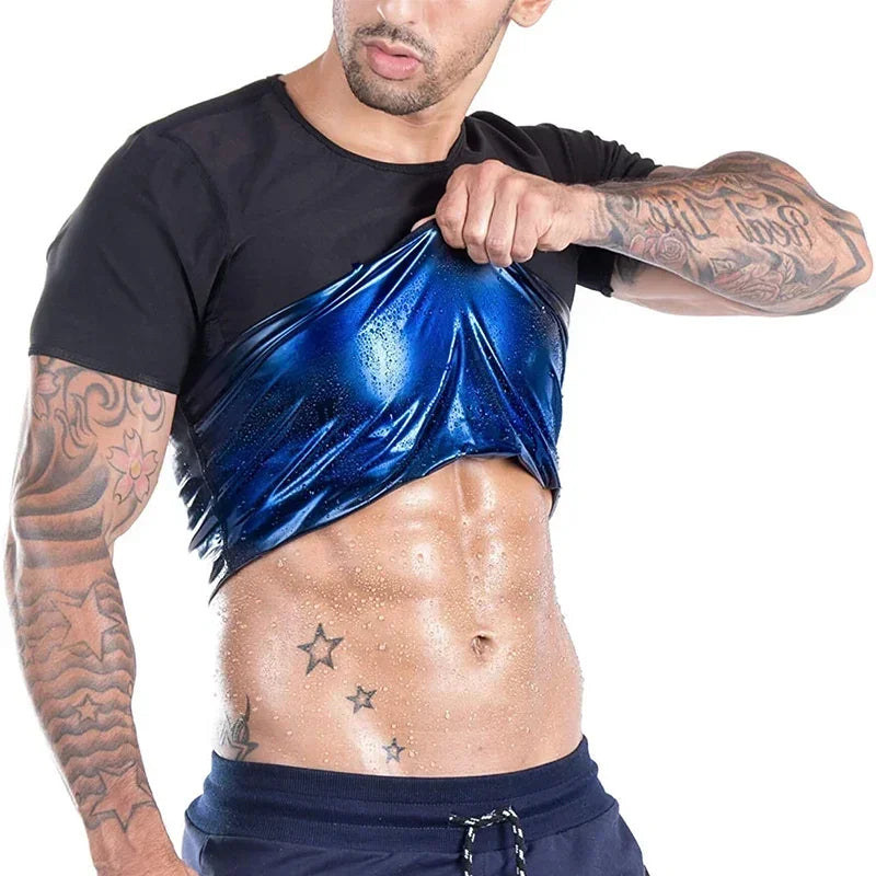 Men Sweat Sauna T-shirt Waist Trainer Slimming Suit Body Shapers Shapewear