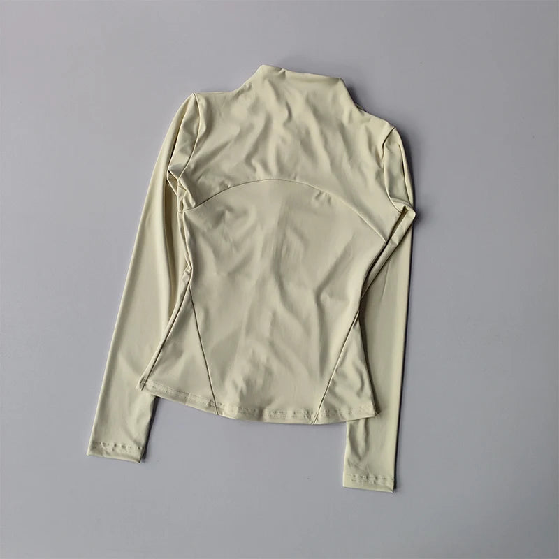 Women Sports Jacket Zip Fitness Yoga Shirt Workout Running Coats