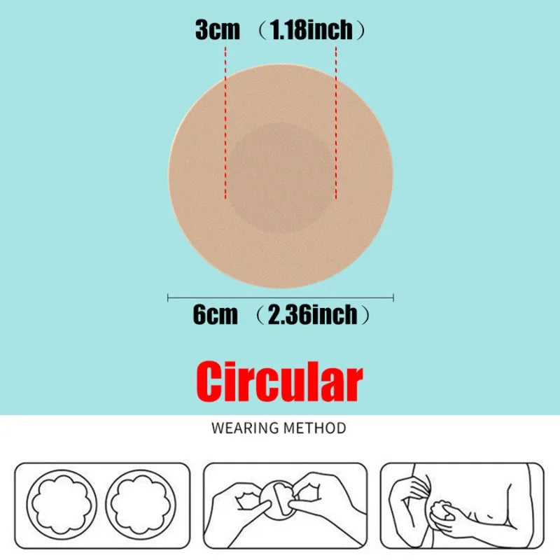 50Pcs Cloth Nipple Cover Teat Hide Women Nipple Pasties Piece Breast Petals I