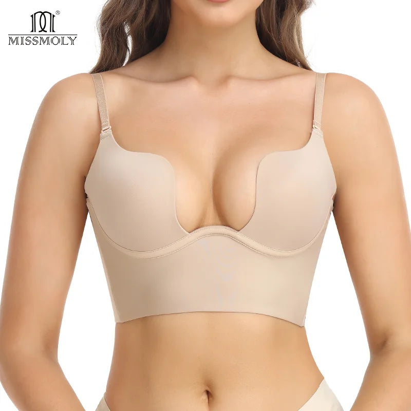 Bodysuit Shapewear Deep V-Neck Body Shaper Backless