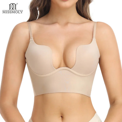 Bodysuit Shapewear Deep V-Neck Body Shaper Backless
