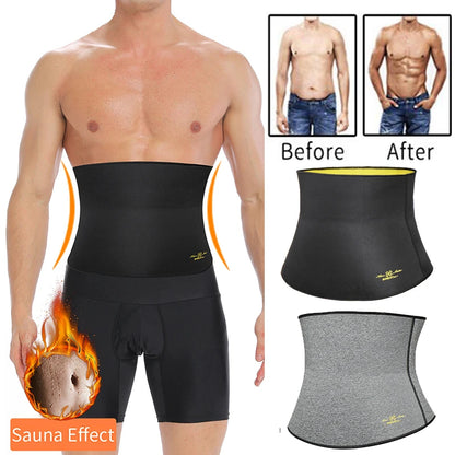 Men Body Shaper Sweat Waist Cinchers Trainer Belt Band Belly