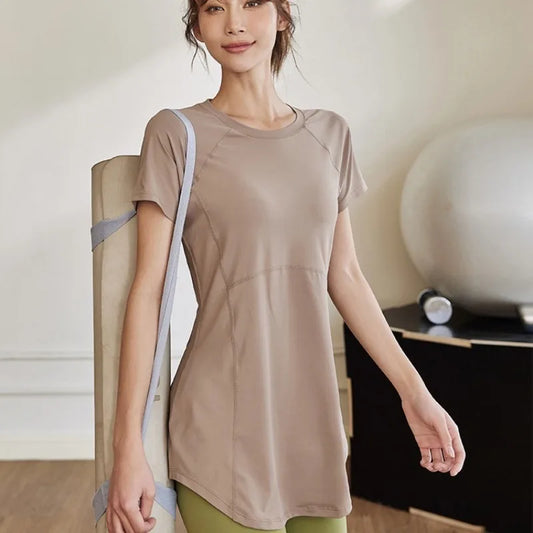 Sportswear Woman Gym 2025 Yoga Clothes Women Butt Cover Short Sleeve T-Shirt