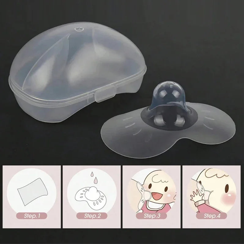 2pcs Silicone Nipple Protector With Storage Box