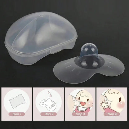 2pcs Silicone Nipple Protector With Storage Box