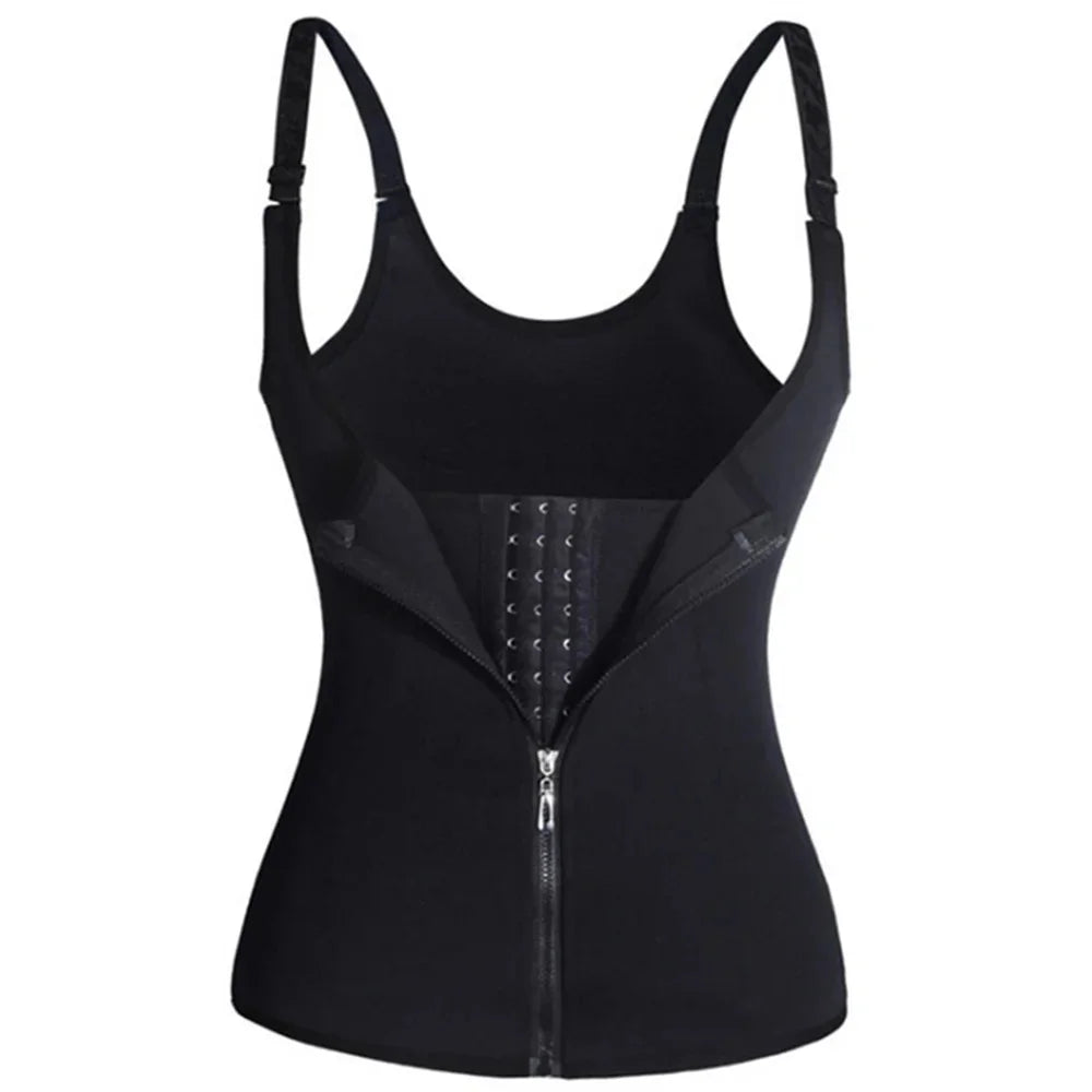 Zipper Body Shaper Waist Trainer Tank Top For Women